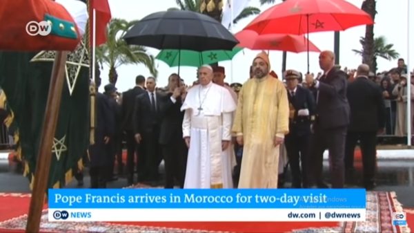 Le pape et mohamed VI au Maroc