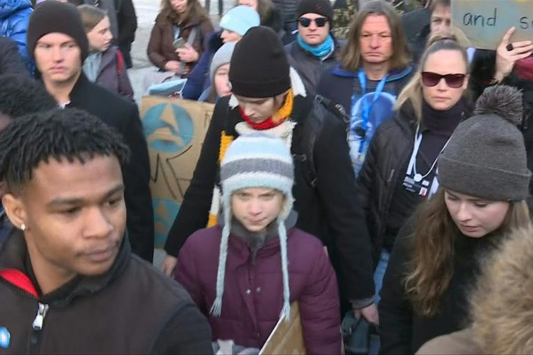 Thunberg mène une grève pour le climat à Davos