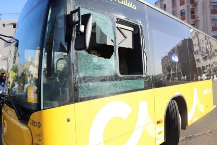 L’un des bus vandalisés à Casablanca