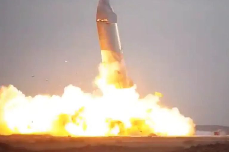 La fusée a explosé quelques minutes après son atterrissage au Texas, le 3 mars 2021 © Capture d'écran