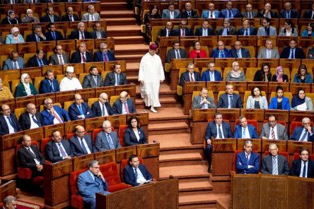 Le Parlement lors d'une réunion publique conjointe consacrée à la présentation du programme du gouvernement, à Rabat le 19 avril 2017 © AFP