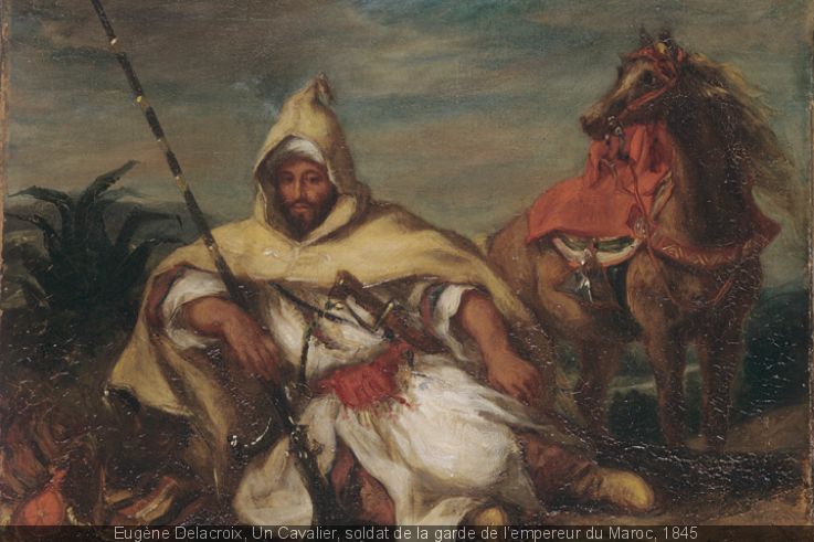 Eugène Delacroix : "Un Cavalier, soldat de la garde de l'empereur du Maroc", 1845 © DR