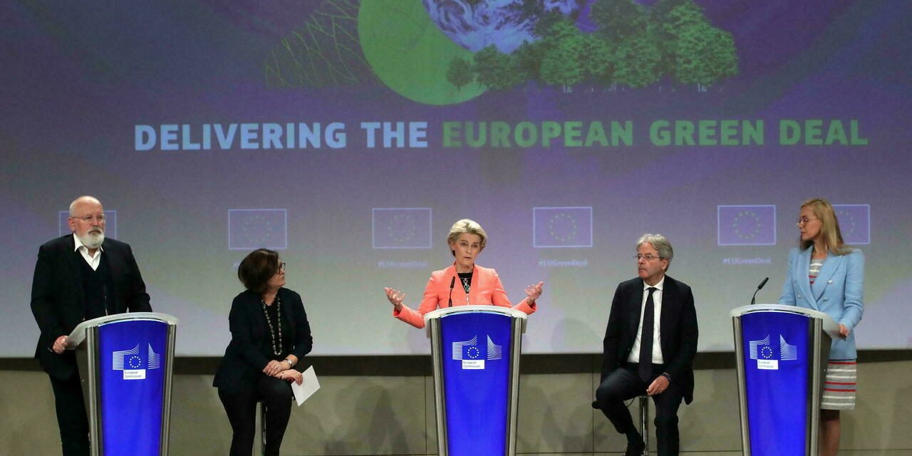 La présidente de la Commission européenne, Ursula von der Leyen, le 14 juillet 2021, à Bruxelles. © Yves Herman, Reuters