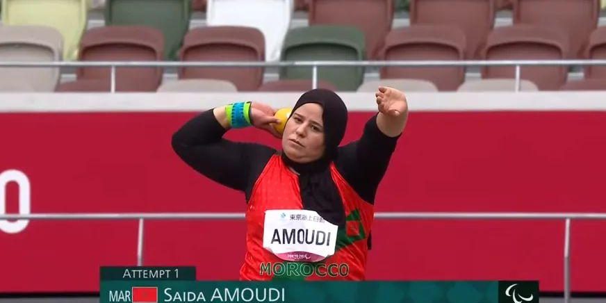 La championne Saïda Amoudi (41 ans) décroche la médaille de bronze au lancer de poids (F34) aux Jeux Paralympiques de Tokyo © DR