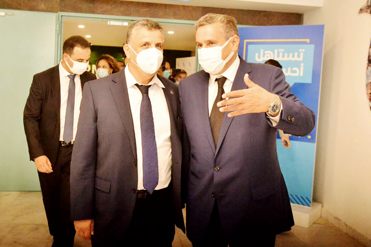 Le chef du gouvernement Aziz Akhannouch en compagnie de Abdellatif Ouahbi, leader du PAM © DR