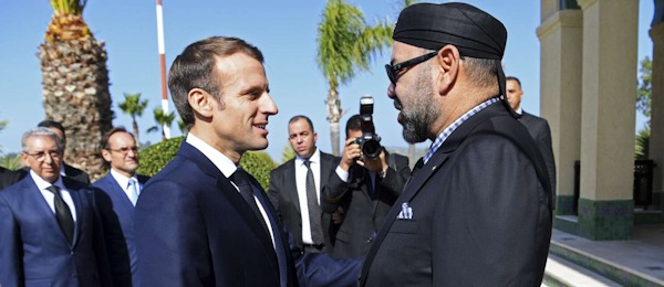 Le roi Mohammed VI et Emmanuel Macron, président de la République française 