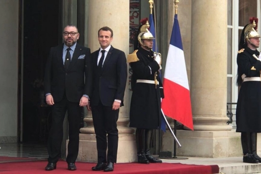 Le roi Mohammed VI et Emmanuel Macron